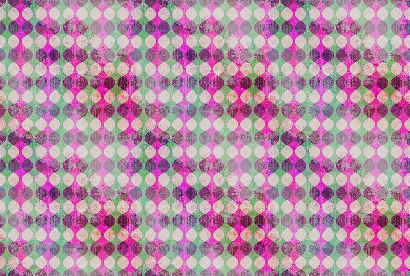 Garland Mural Wallpaper - Pink/Green