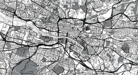 Glasgow City Map Mural