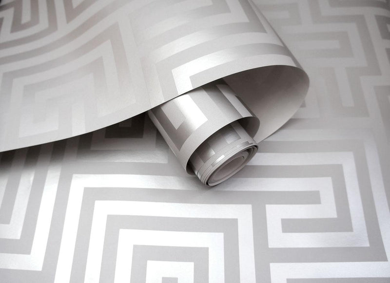 Glistening Maze Wallpaper - Grey
