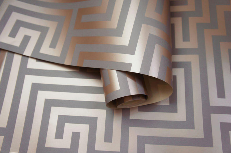 Glistening Maze Wallpaper - RoseGold
