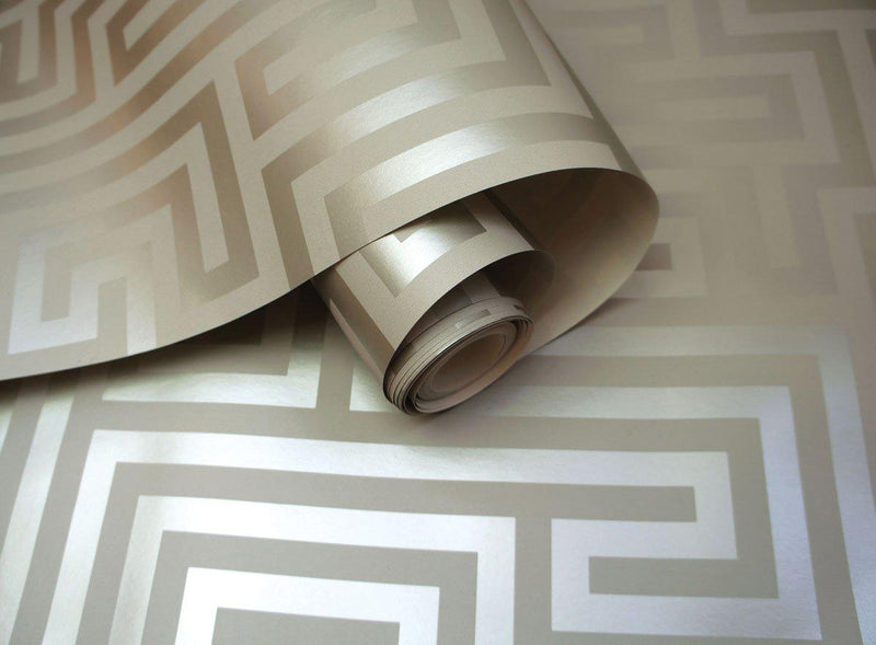 Glistening Maze Wallpaper - Taupe