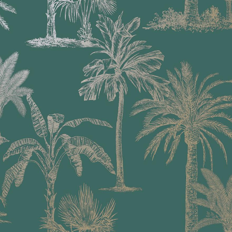 Glistening Tropical Tree Wallpaper - 3 Colours NZ-Wallpaper