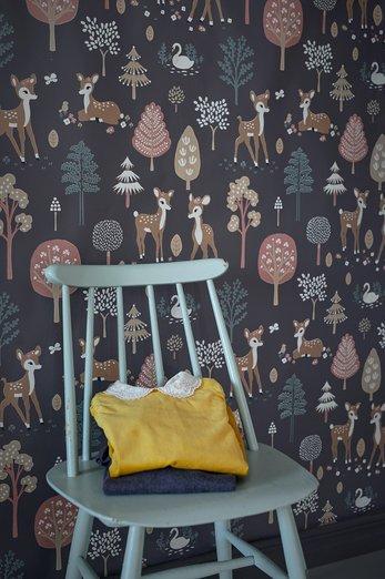 Golden Woods Wallpaper - 5 Colours NZ-Wallpaper