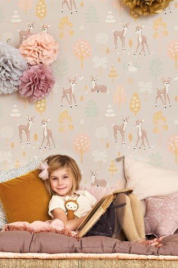 Golden Woods Wallpaper - 5 Colours NZ-Wallpaper