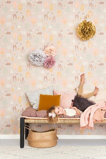 Golden Woods Wallpaper - 5 Colours NZ-Wallpaper