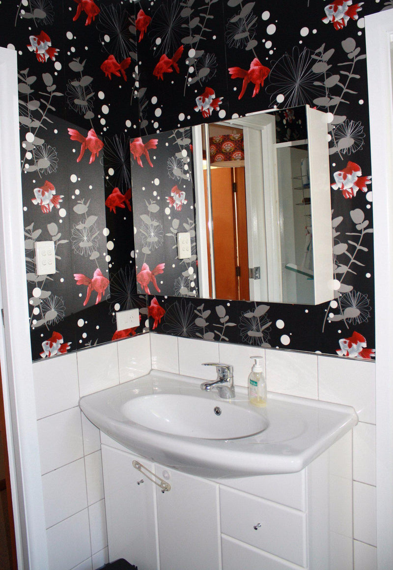Goldfish Wallpaper Bathroom