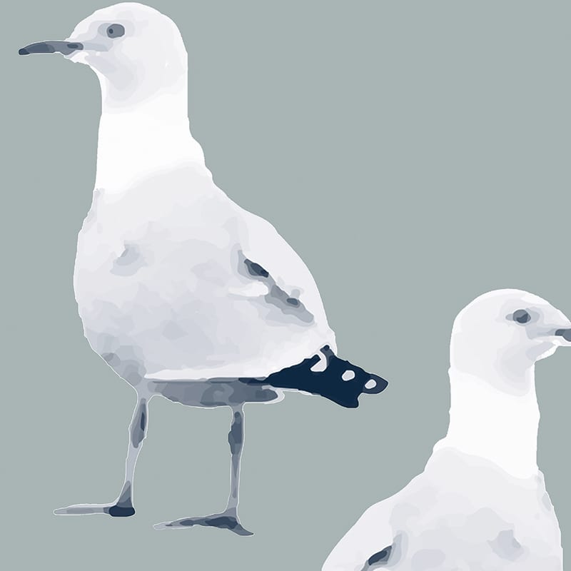 Twos Company Seagull Fabric - Morning Fog