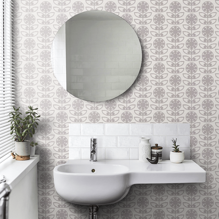 Retro Dotty Flower Wallpaper - 3 Colours