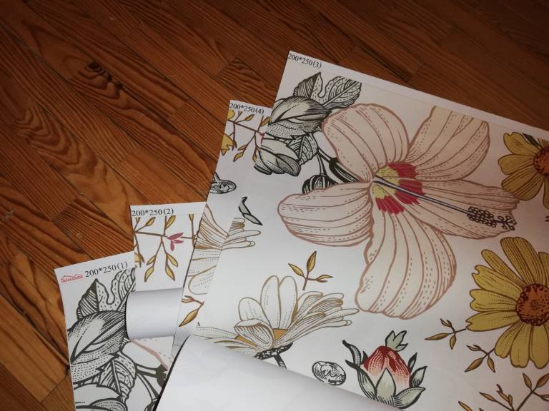 Boho Hibiscus - Custom Sized Wallpaper Mural (per m2)
