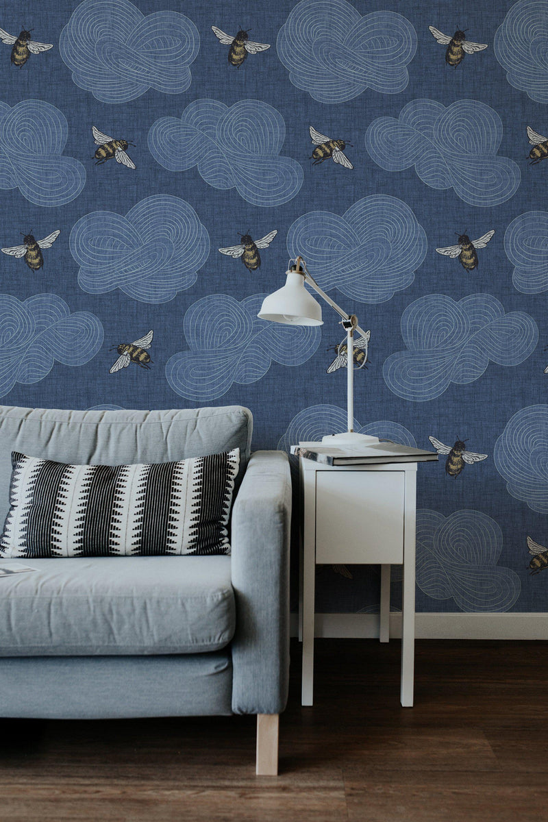Hairy Bee Wallpaper - 6 Colours