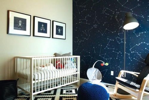 Hand Painted Constellation Feature Wall by Project Nursery