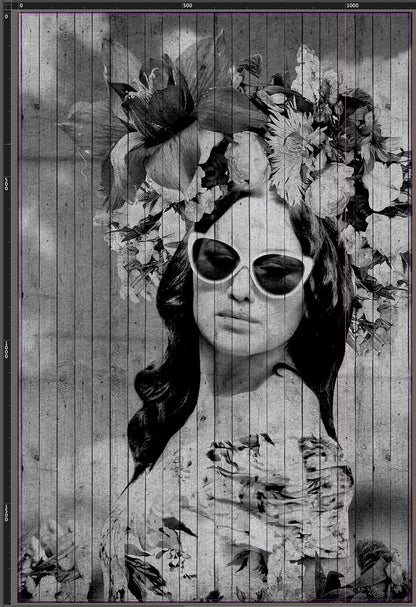 Havana Custom Mural in Black and White