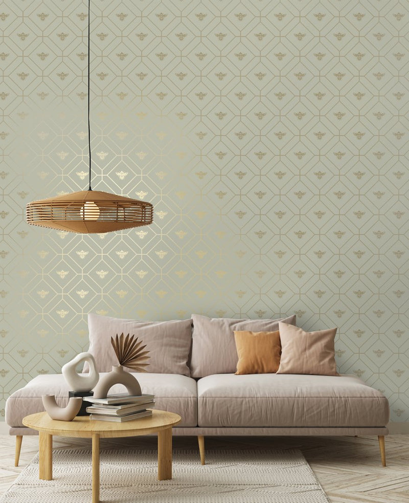 Honeycomb Bee Wallpaper - 4 Colours NZ-Wallpaper