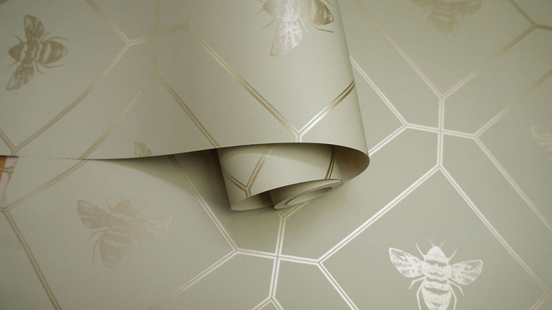 Honeycomb Bee Wallpaper - 4 Colours NZ-Wallpaper