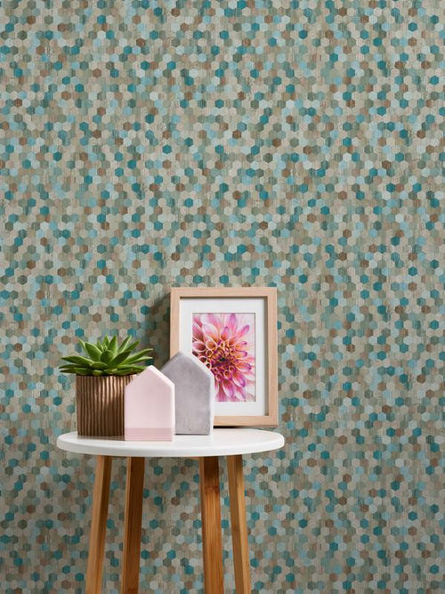 Honeycomb Mosaic Wallpaper - 3 Colours NZ-Wallpaper