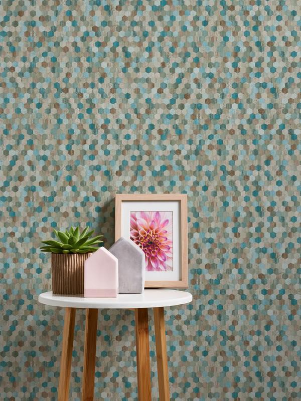 Honeycomb Mosaic Wallpaper - 3 Colours NZ-Wallpaper