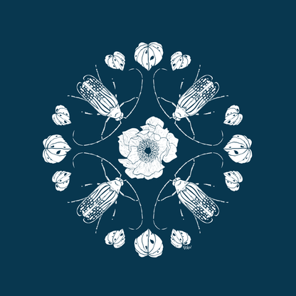 Huhu Bug Pattern - Blue
