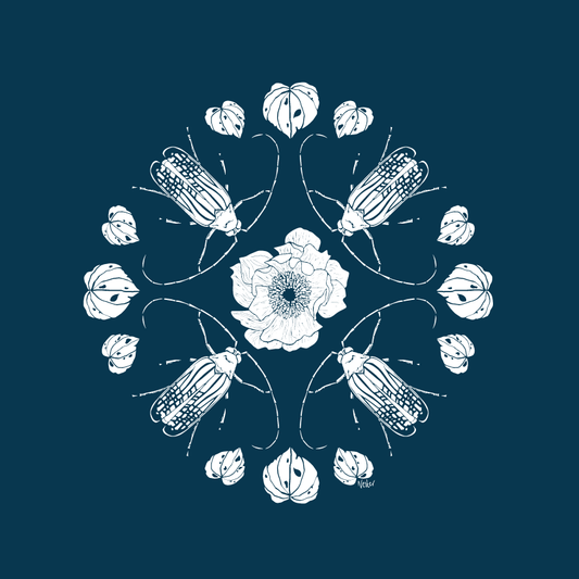 Huhu Bug Pattern - Blue