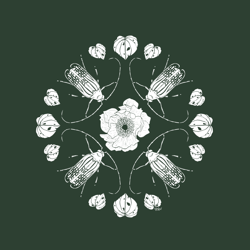 Huhu Bug Pattern - Green