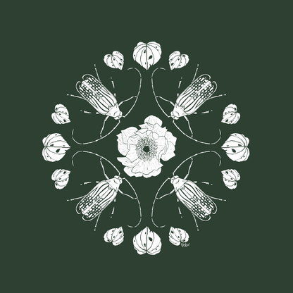 Huhu Bug Pattern - Green