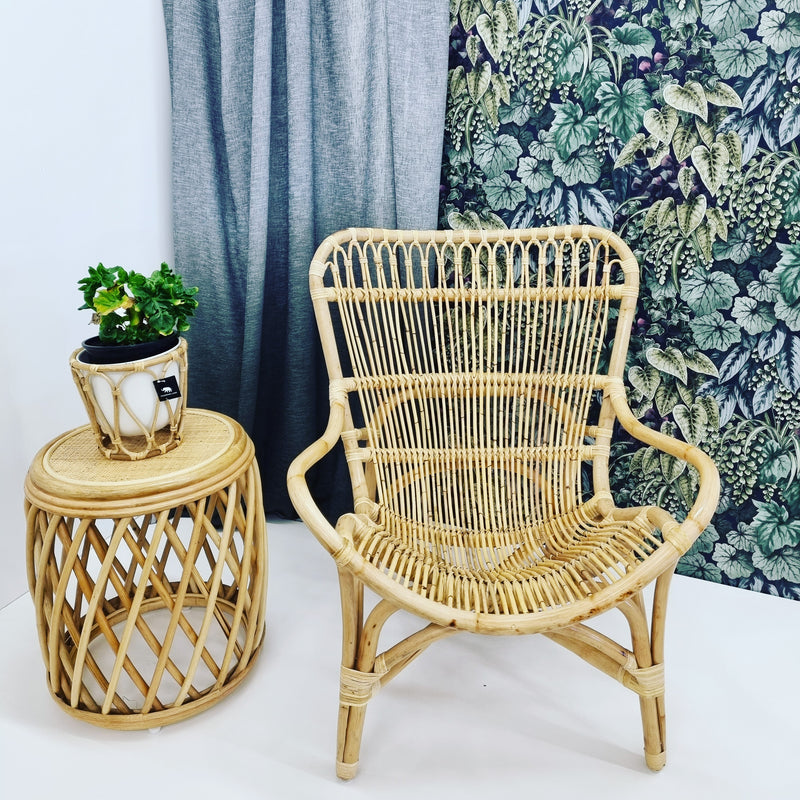 Featured with Galaxy Side Table, Cascading Garden wallpaper and  Ombre curtains