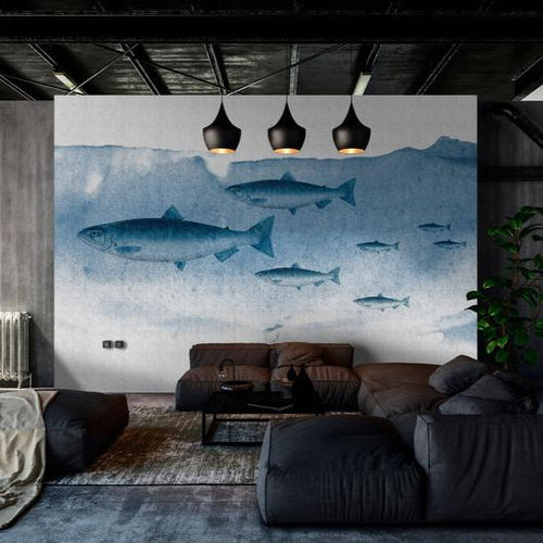 Into The Blue Mural Wallpaper - Blue