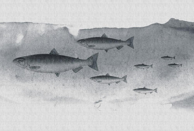 Into The Blue Mural Wallpaper - Grey