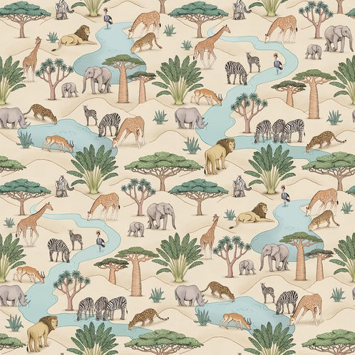 Serengeti Wallpaper Hybrid Mural - 2 Colours