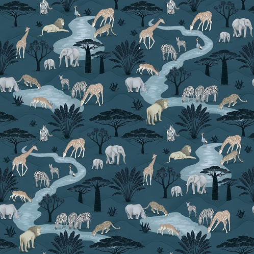 Serengeti Wallpaper Hybrid Mural - 2 Colours