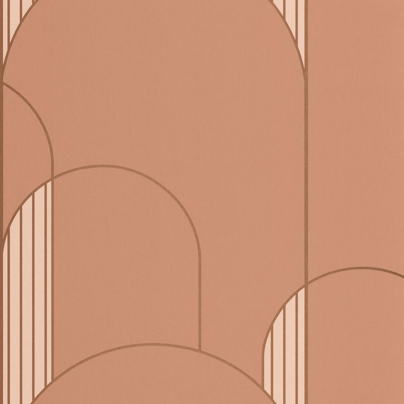 High Walls Art Deco Wallpaper - Peach