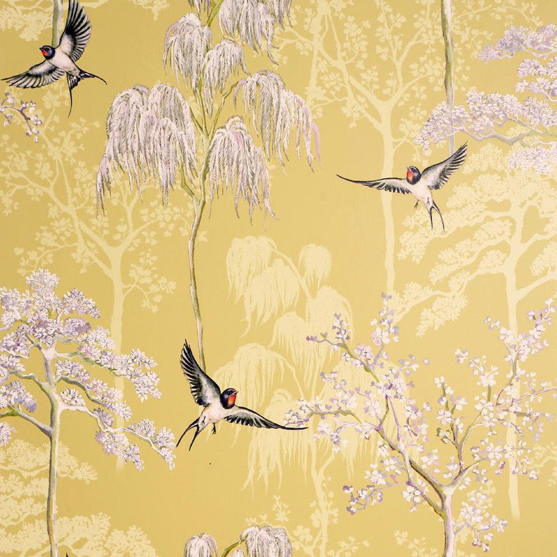 Japanese Garden Wallpaper - Ochre/Yellow