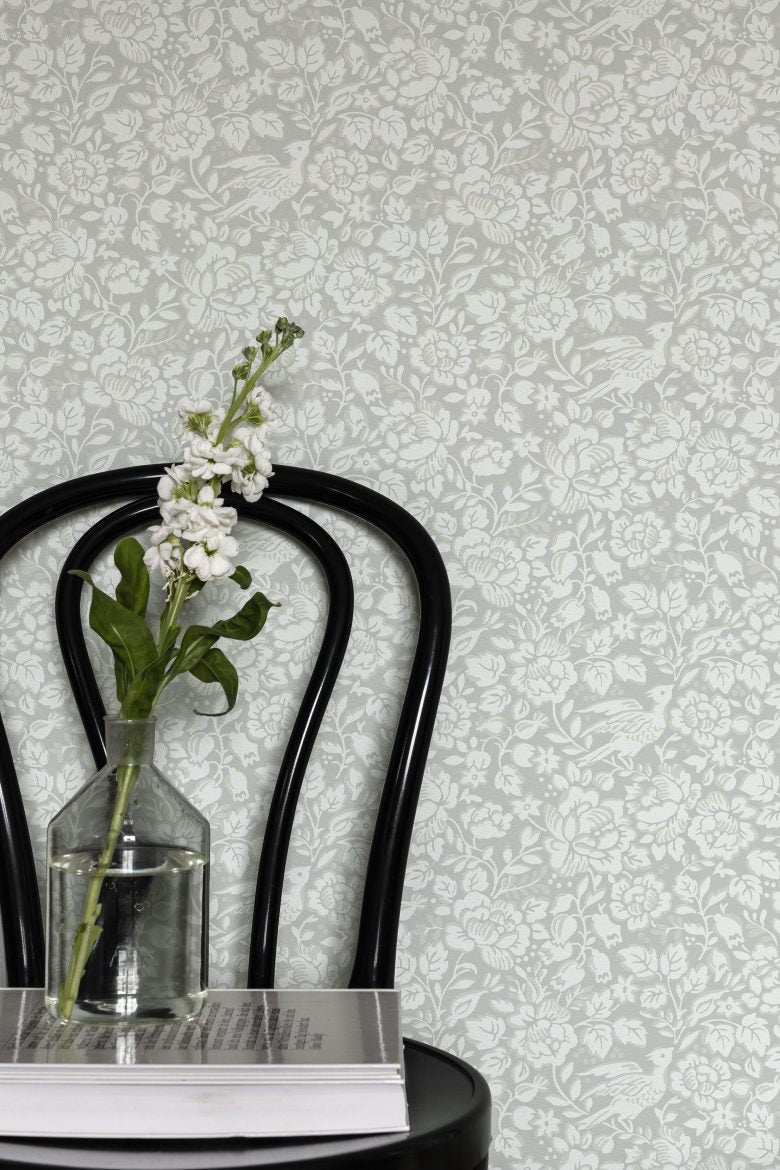 Jenny Floral Wallpaper - Grey