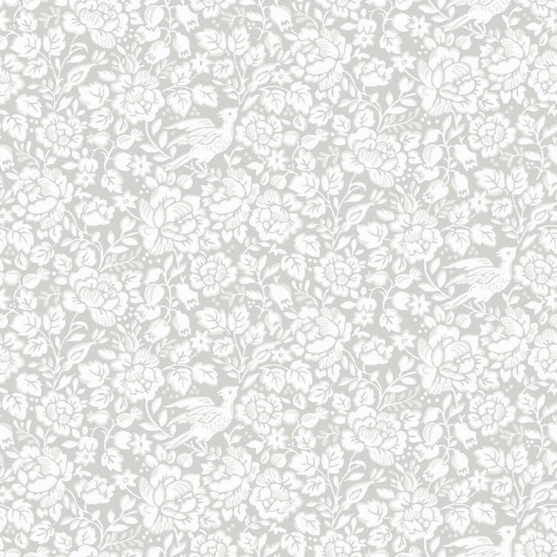 Jenny Floral Wallpaper - Grey