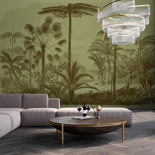 Jurassic Mural Wallpaper - Green/Brown