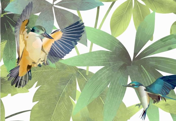 Kingfisher Mural - White - Custom Order