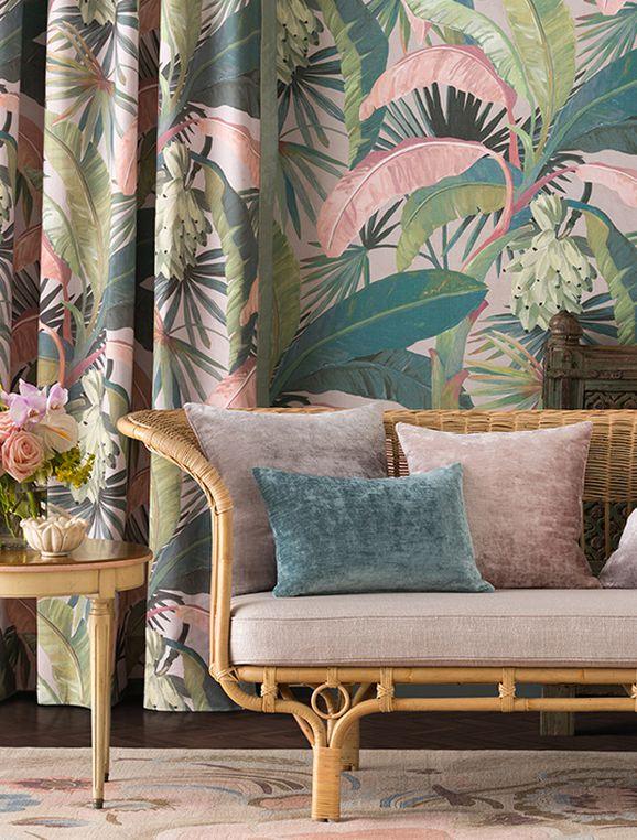 La Palma Tropical Fabric - Linen