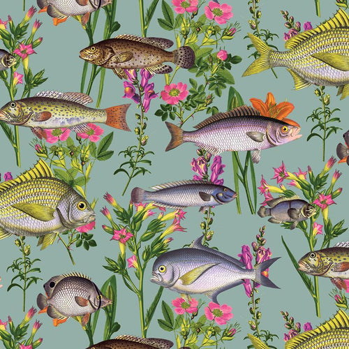 Lagoon Fish Wallpaper - 3 Colours NZ-Wallpaper