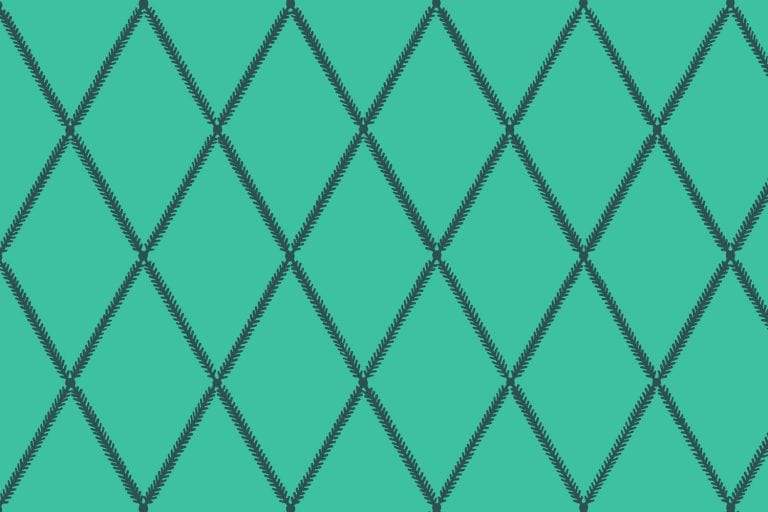 Lattice Leaf Fabric - Aqua