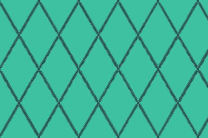 Lattice Leaf Fabric - Aqua