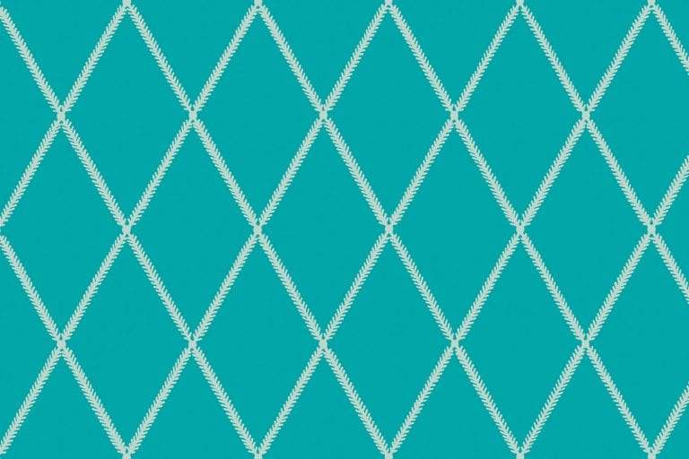 Lattice Leaf Fabric - Beach Blue