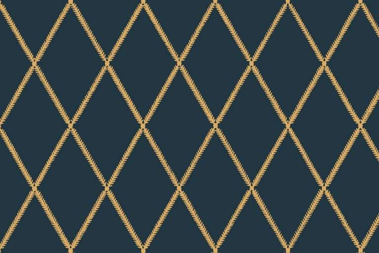 Lattice Leaf Fabric - Blue Dijon