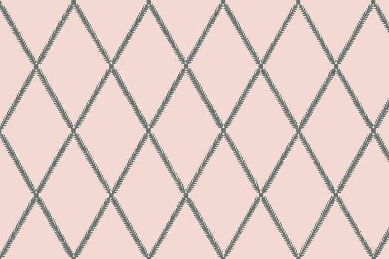 Lattice Leaf Fabric - Blush Pink