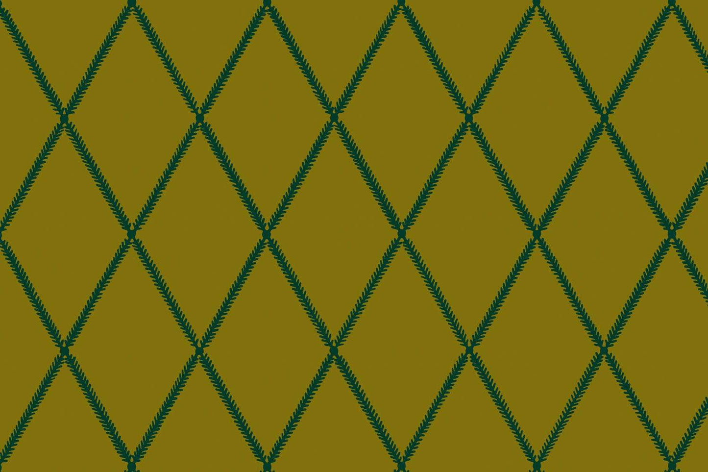 Lattice Leaf Fabric - Brass