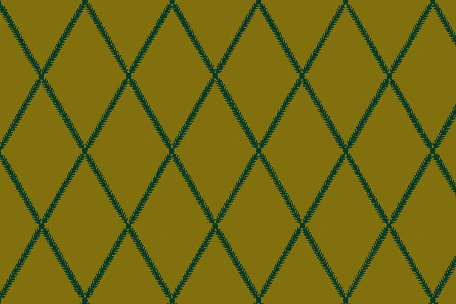 Lattice Leaf Fabric - Brass