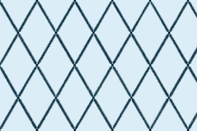 Lattice Leaf Fabric - Denim