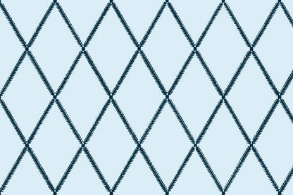 Lattice Leaf Fabric - Denim