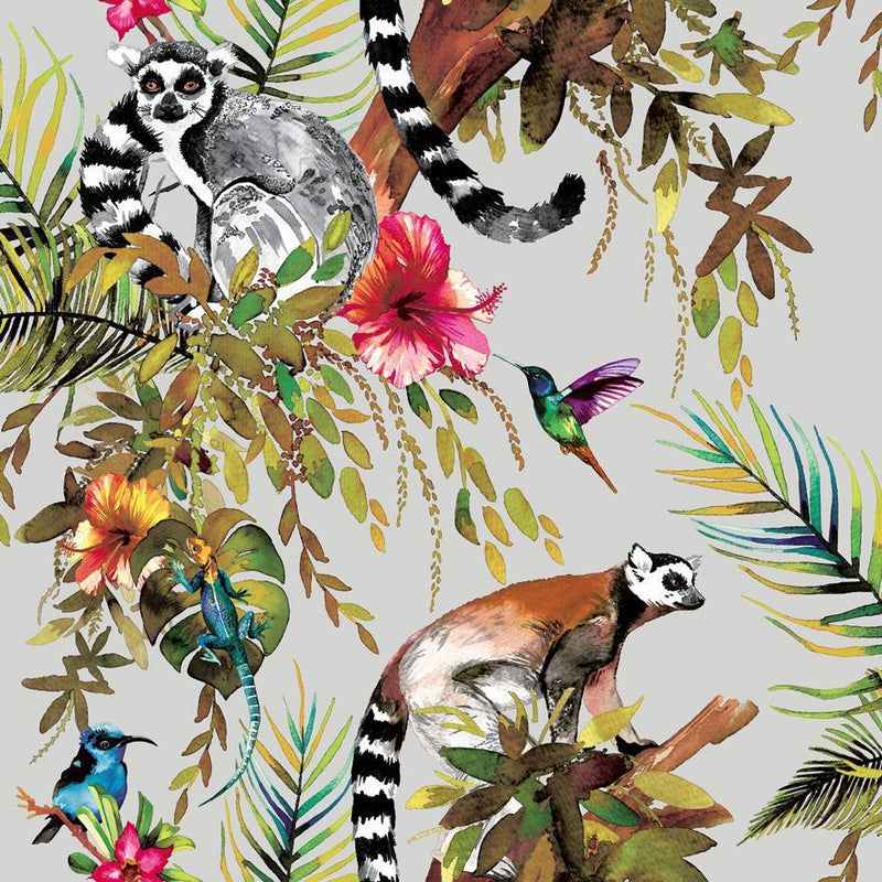 Lemur Imaginarium Wallpaper - 5 Colours NZ-Wallpaper