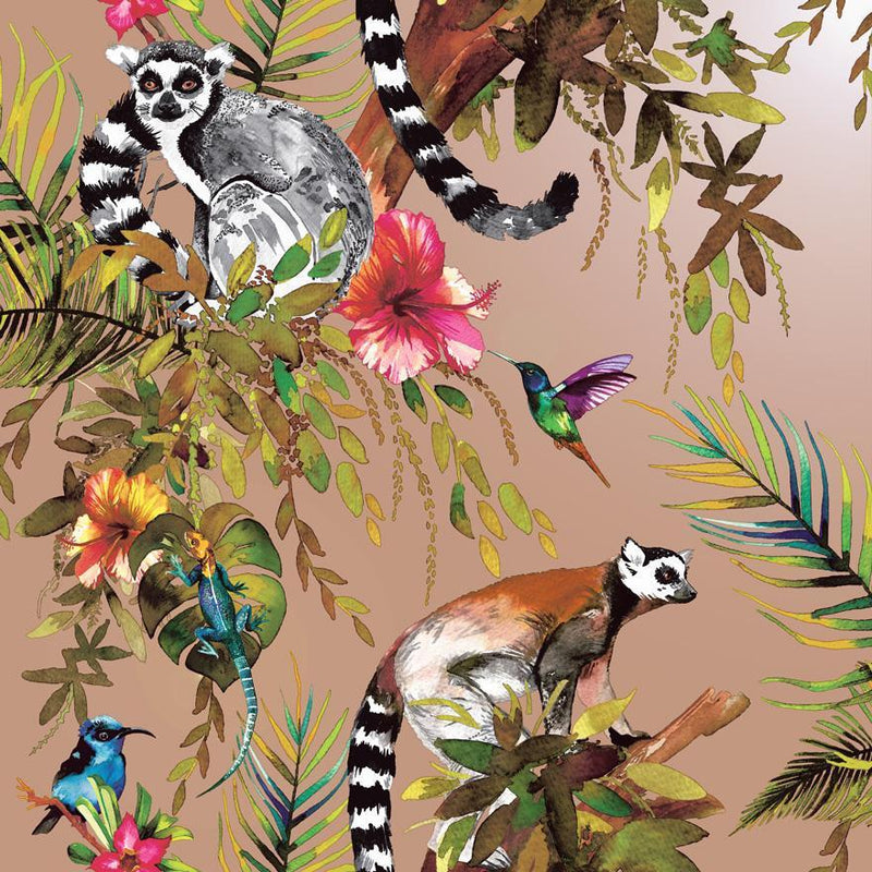 Lemur Imaginarium Wallpaper - 5 Colours NZ-Wallpaper