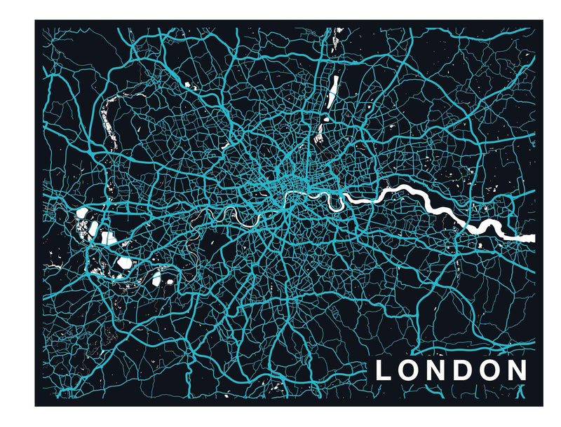 London City Map By Night - Wallpaper