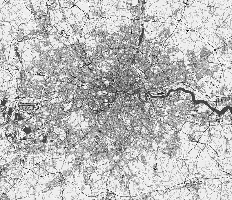 London Map Glass Splashback